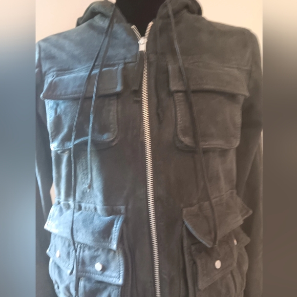 Black suede fitted womens jacket!! - Picture 4 of 10